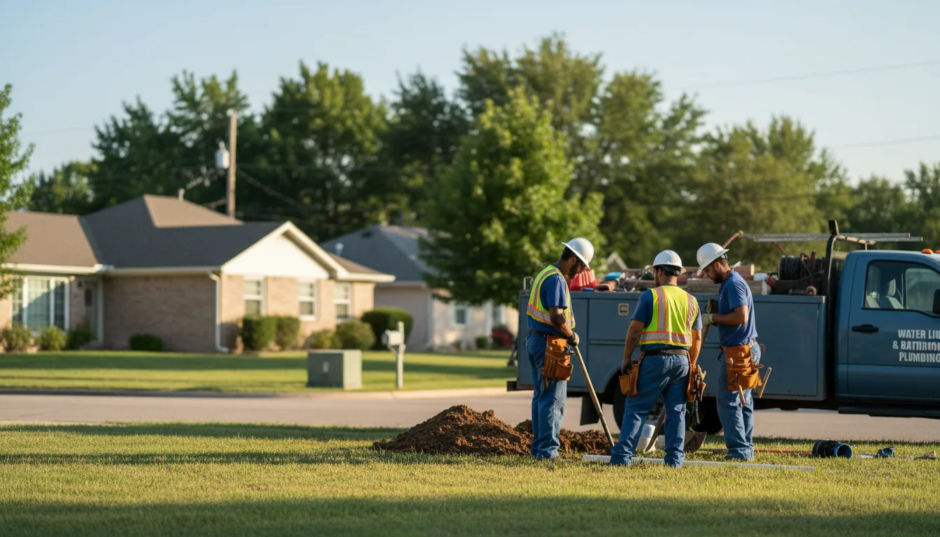 Residential water line and bathroom plumbing service in Kingman, IN